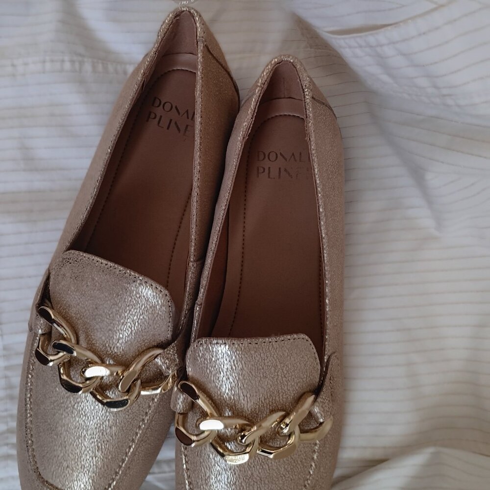 Donald J. Pliner Metallic Gold Chain Loafers - Picture 9 of 9